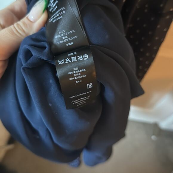 Alexa Chung Navy Polka Dot Chiffon Midi Dress size US 0 - Picture 15 of 15